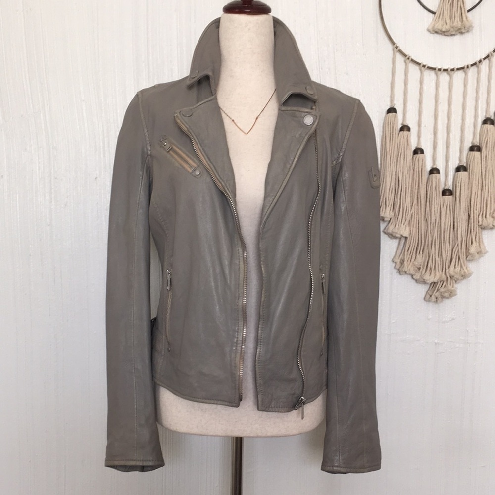 $298 Mauritius Sofia RF lamb leather moto jacket festival Coachella XS